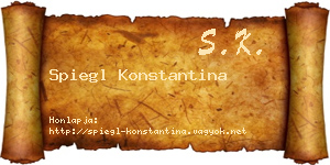 Spiegl Konstantina névjegykártya